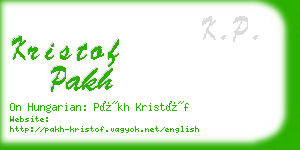 kristof pakh business card